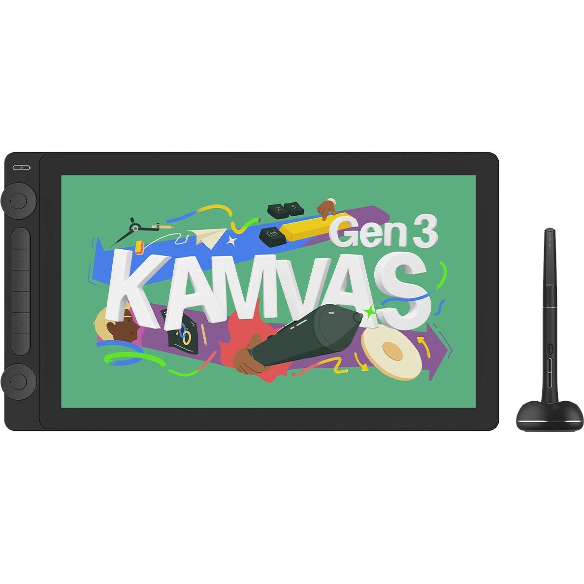 Huion Kamvas 16 NEW Gen.3 Grafiktablett (15.80"), Tavoletta grafica, Bronzo, Nero