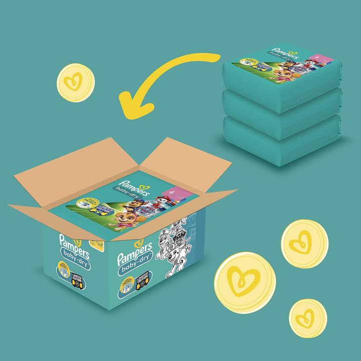 Productafbeelding Pampers Baby-Dry Paw Patrol Limited Editie (Gr. 4, Maandelijks pakket, 222 Stuk)