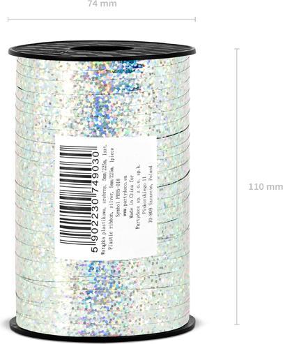 Produktbild Partydeco Bolduc Silber 5mm (225m) (1x)