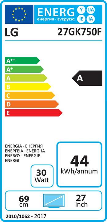 Label énergétique LG 27GK750F-B (1920 x 1080 pixels, 27.17")