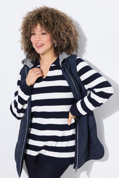 Produktbild Ulla Popken Pullover, Ringel, Linksstrick, Polokragen, Langarm (50, 52)