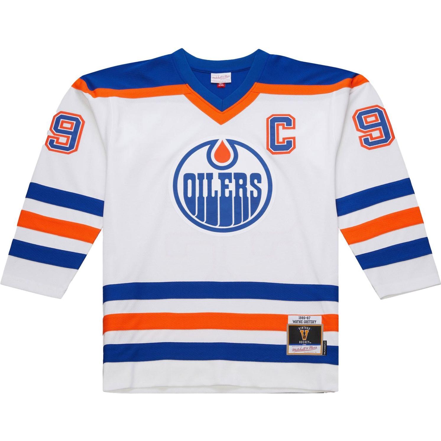 Mitchell & Ness, Herren, Sportshirt, Wayne Gretzky Edmonton Oilers 1986 M&N Jersey - S (S), Weiss, S