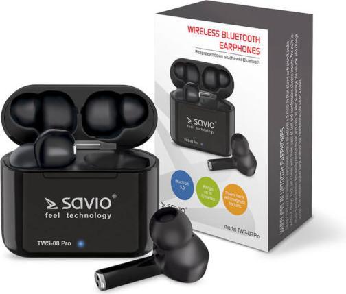 Actual product image Savio TWS-08 PRO Headphones & Headset in Ear Black (120 h, Wireless)