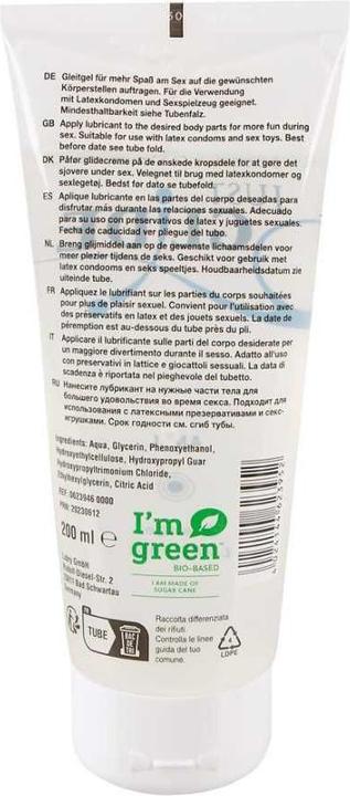 Valeurs nutritives et ingrédients Just Glide Anal (200 ml)