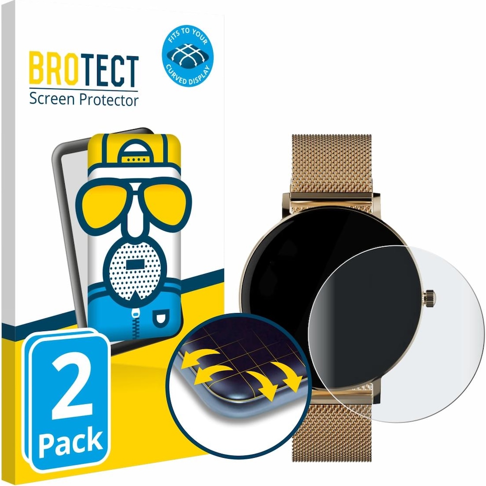 BROTECT Full-Screen Protection Mat, Film de protection pour smartwatch, Gris