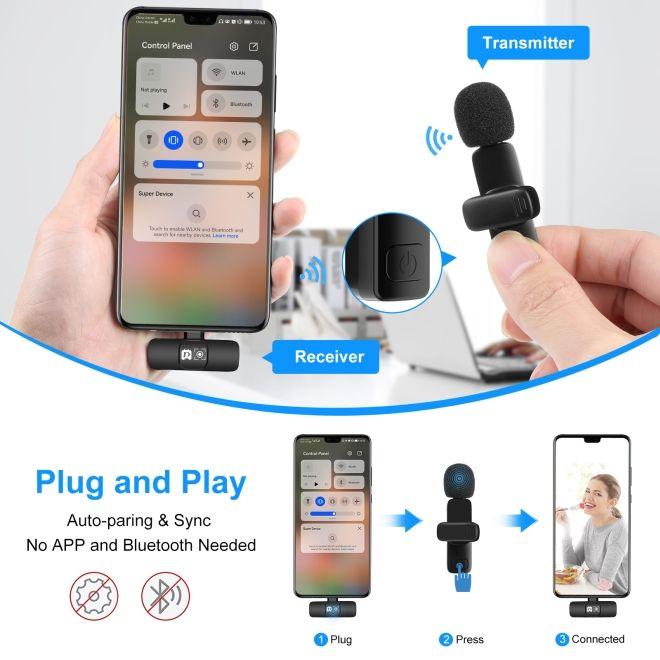 Actual product image Puluz Wireless Mikrofon Capture Pro Special Edition USB-C & Lightning