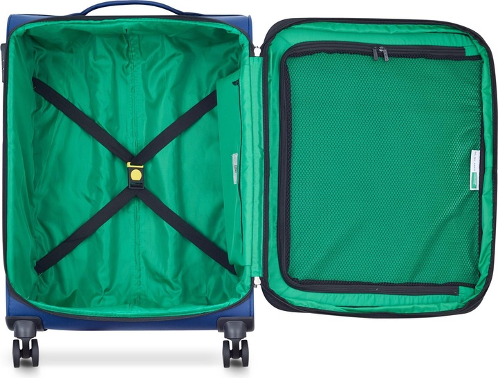 Actual product image Delsey Paris x United Colors of Benetton Color Block 4-wheel cabin trolley S 55 cm with stretch fold (77 l, Hand luggage (up to 50 litres))