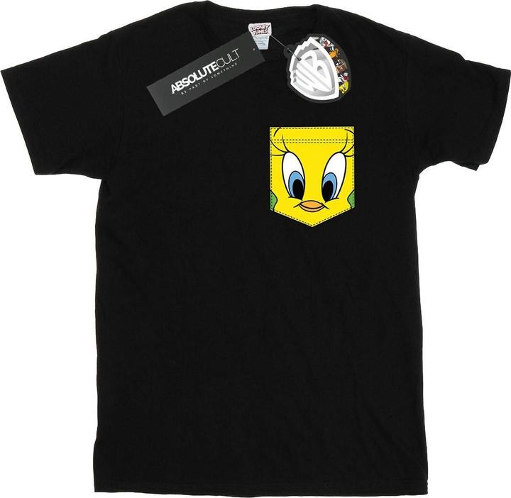 Immagine prodotto Looney Tunes Tweety Pie Face Faux Pocket Maglietta Uomo (L)