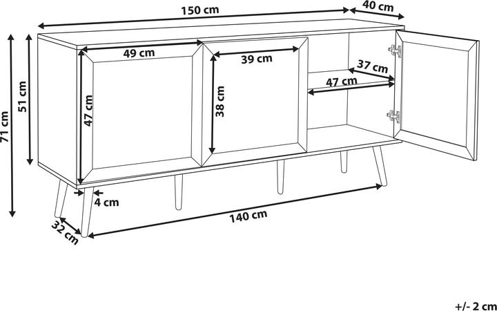 Image du produit Beliani Opoco (150 x 40 x 71 cm)