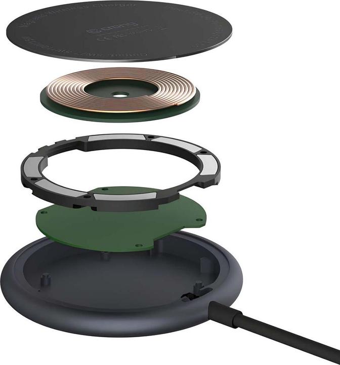 Actual product image Crong MagSpot Wireless Charger - Aluminiowa ładowarka MagSafe 15W (Graphite) (15 W)