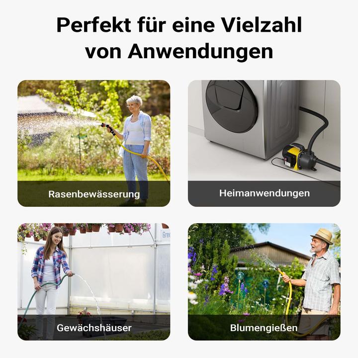 Produktbild Wiltec Gartenpumpe 3800l/h Wasserpumpe 1200W Pumpe 4.8 bar Teich Regenwasserpumpe (Gartenpumpe)