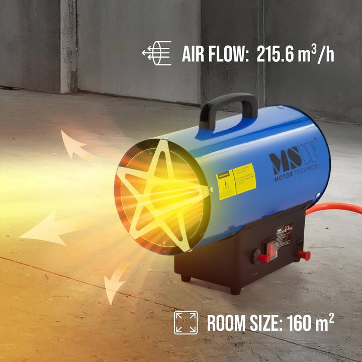 Produktbild MSW Gasheizer Gasstrahler Gas Heizgebläse manuelle Zündung Gaskanone 15000 W 160 m² (15000 W)