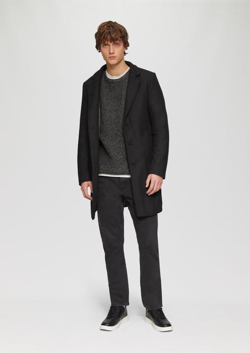 Actual product image S.Oliver Strickpullover Melierter Strickpullover mit Rippstruktur (S)