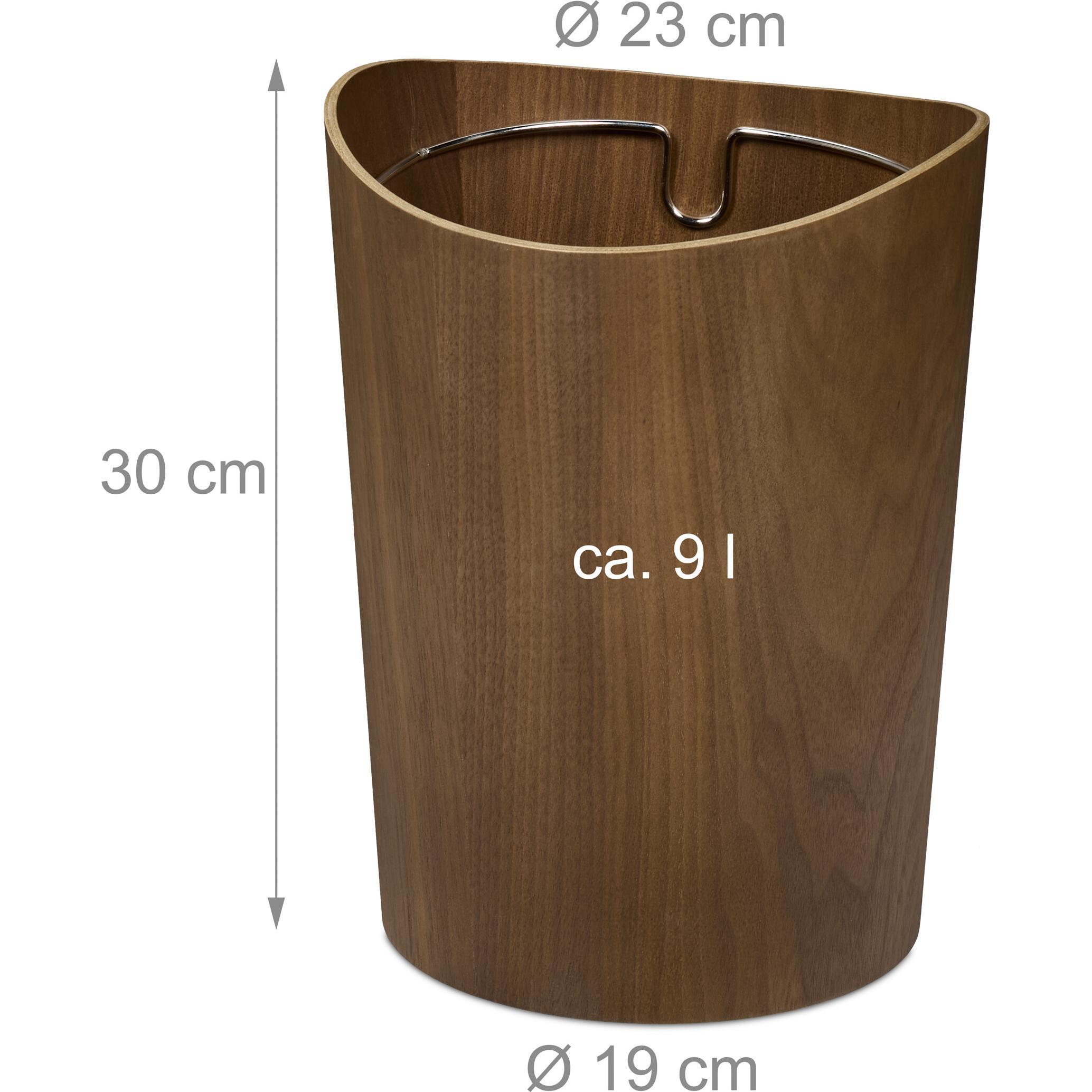 Thumbnail - Relaxdays Papierkorb, Abfalleimer, Braun