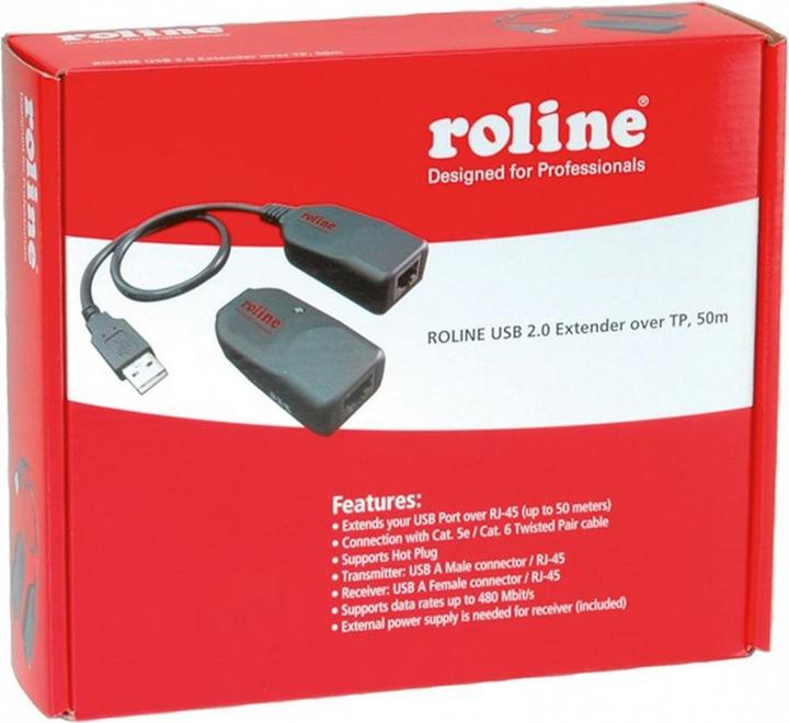 Image du produit Roline Extender USB 2.0 via TP. (USB 2.0)