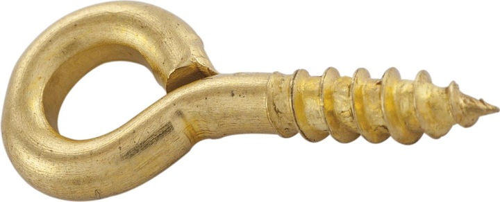Produktbild Lüsebrink Ringschraube mit Holzgewinde Wandhaken Haken 10x25 mm Stahl vermessingt (100 Stk.)