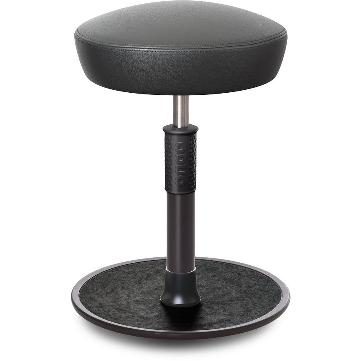Ongo, Bürostuhl, Sitz- Stehhocker Free Regular Hutsitz Boxmark Leder Grau schwarz /schwarz