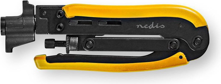 Produktbild Nedis Kompressionszange F-Stecker RG58, RG59, RG6, RG7, RG11 Gehärteter Stahl Schwarz/Gelb (20 mm)