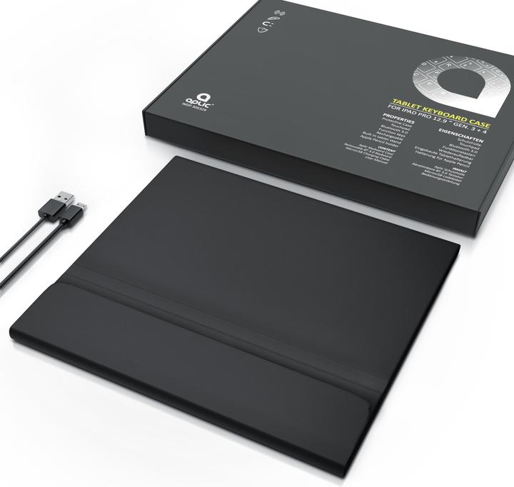 Actual product image Aplic Bluetooth tablet keyboard for iPad Pro 12.9 inch Gen 3 + 4, 280 mAh battery, keyboard with case (DE)