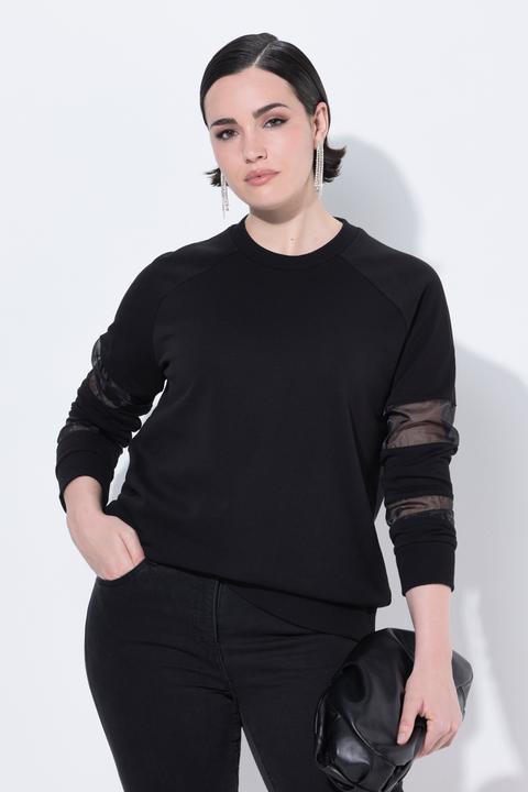 Actual product image Ulla Popken Mesh Insert Long Sleeve Sweatshirt (50, 52)