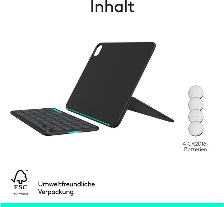 Immagine prodotto Logitech Flip Folio (CH, iPad Pro 11 2024 (M4), iPad Air 11 2024 (M2), iPad Air 11 2025, iPad Air 2022 (5a generazione))