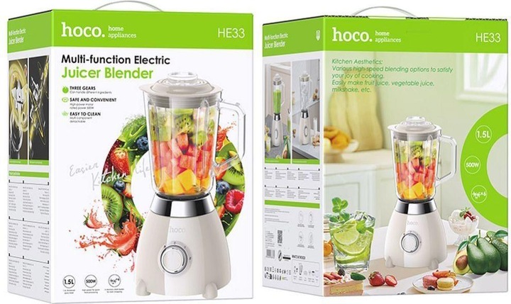 Produktbild Hoco Other electric retro juicer blender 1,5L HE33 milky white (500 W)