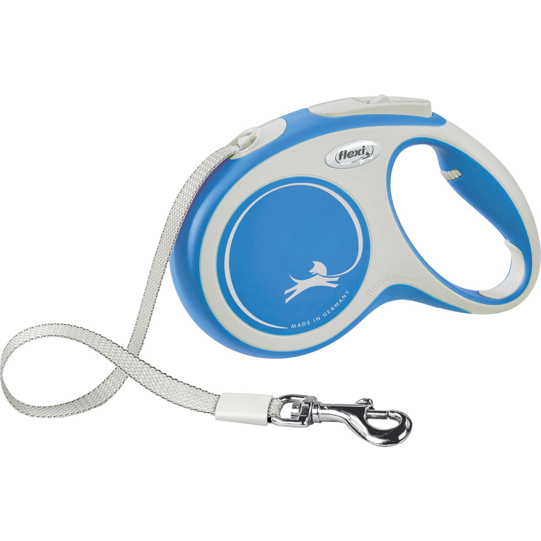 Comparer les prix de Laisse Chien – Zolux Flexi New Confort Sangle Bleu M – 5 m