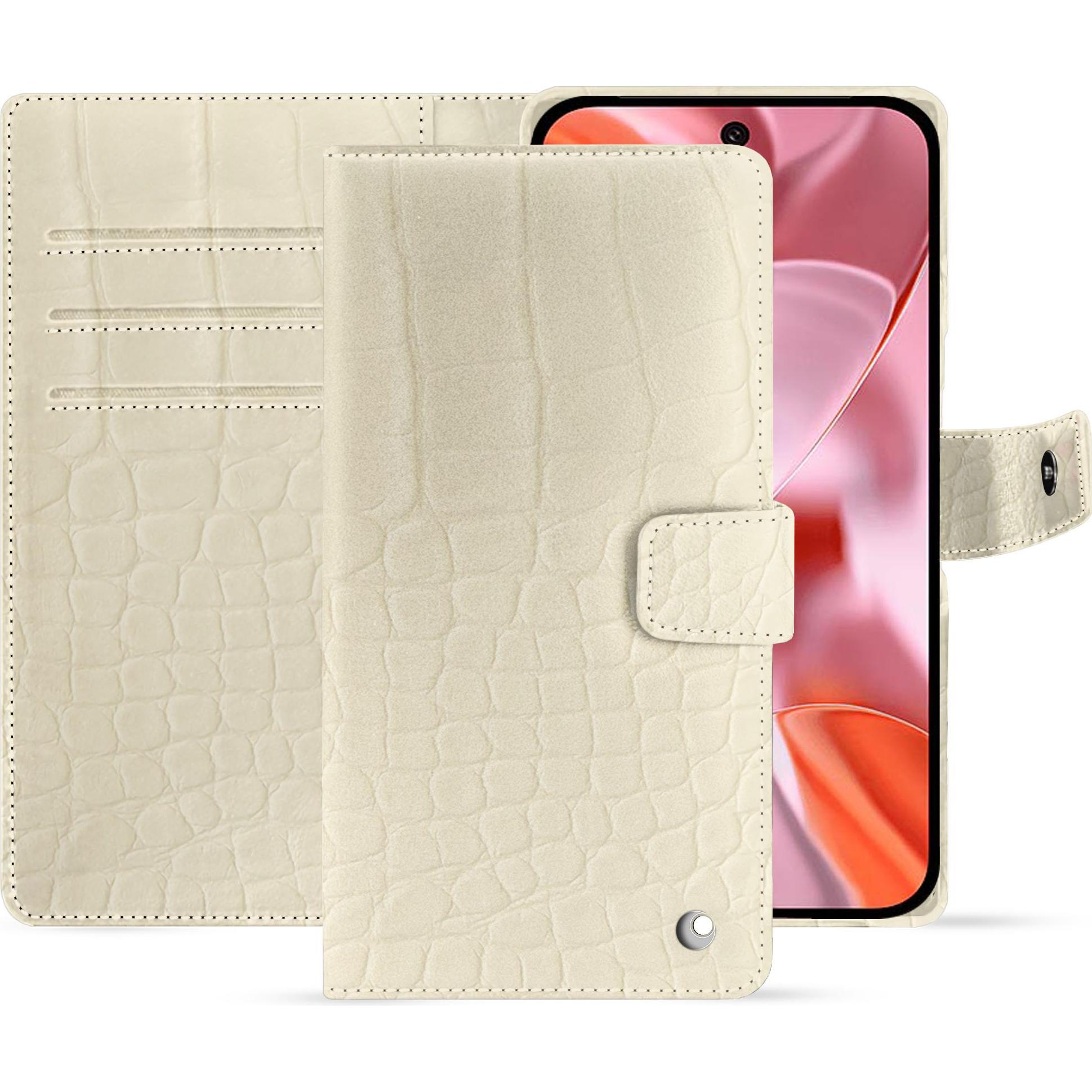 Noreve Lederschutzhülle Google Pixel 9 (Google Pixel 9), Smartphone Hülle, Weiss