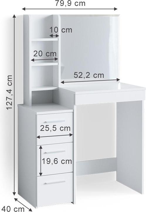 Image du produit Vicco Meryl avec miroir (80 x 40 x 127 cm)