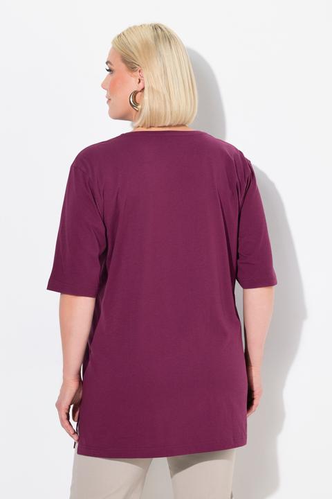 Actual product image Ulla Popken Basic V-Neck Relaxed Fit Short Sleeve Tee (60)