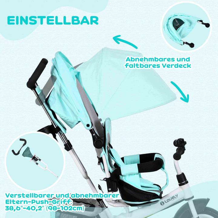 Produktbild Homcom Kinderdreirad Polyester, Metall Grün