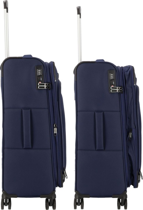 Immagine prodotto D&N Travel Line 9504 Set di valigie a 4 ruote, 3 pezzi con ripiegamento elastico (204 l, XL (da 115l))