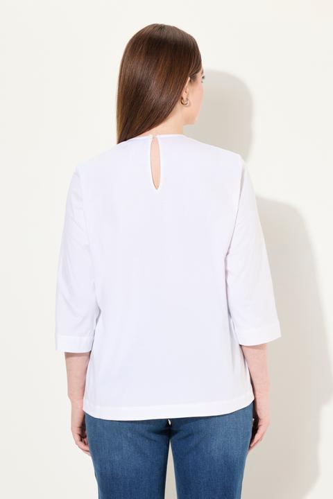 Produktbild Ulla Popken Bluse, Volant, A-Linie, Rundhals, 3/4-Arm (50, 52)