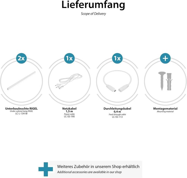 Produktbild Parlat 2er Set LED Unterbau-Leuchten Rigel (1118 lm)