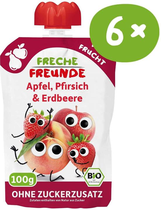 Actual product image Freche Freunde Squeeze pouches pear, apple, banana, orange, vanilla 6x 100 g (600 g)