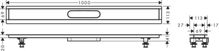 Produktbild hansgrohe RainDrain Installationsset 1000 für Duschrinnen Fertigsets (1000 mm)