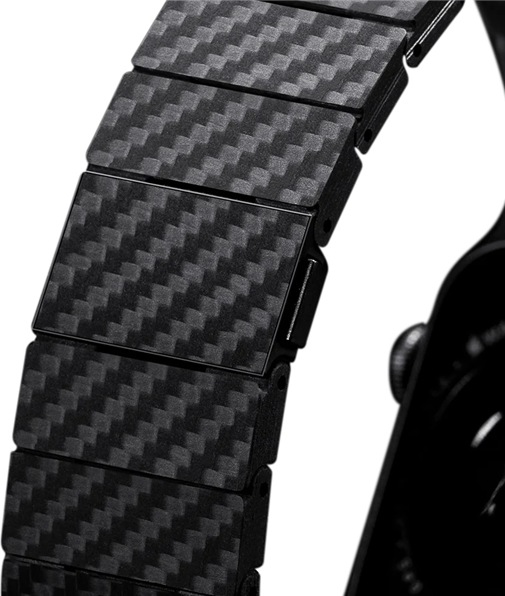 Produktbild Pitaka Gliederarmband aus echtem Carbon Black (1K Karbonfaser, Apple Watch Ultra 2, Ultra)