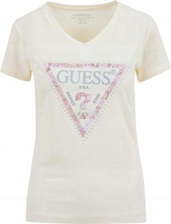 Image du produit Guess Damen T-Shirt Vn Python Triangl Ecru (M)