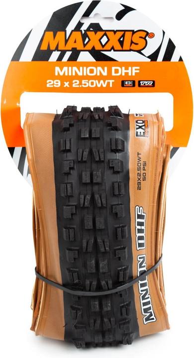 Actual product image Maxxis Minion DHF Skinwall WT TR EXO 60TPI Dual (29 x 2.50, 63-622)