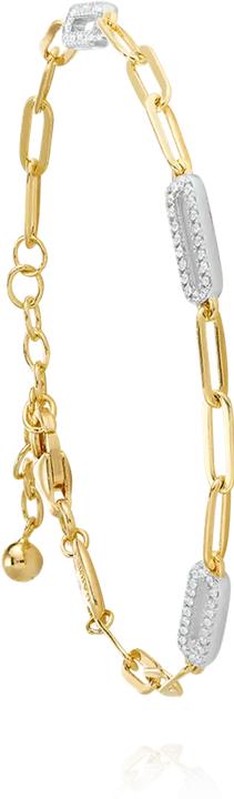 Immagine prodotto Charles Garnier Bracciale in argento bicolore, ossido di zirconio (21 cm, Argento 925 placcato oro e ossidi di zirconio)