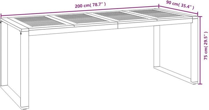 Actual product image vidaXL Gartentisch (200 cm)