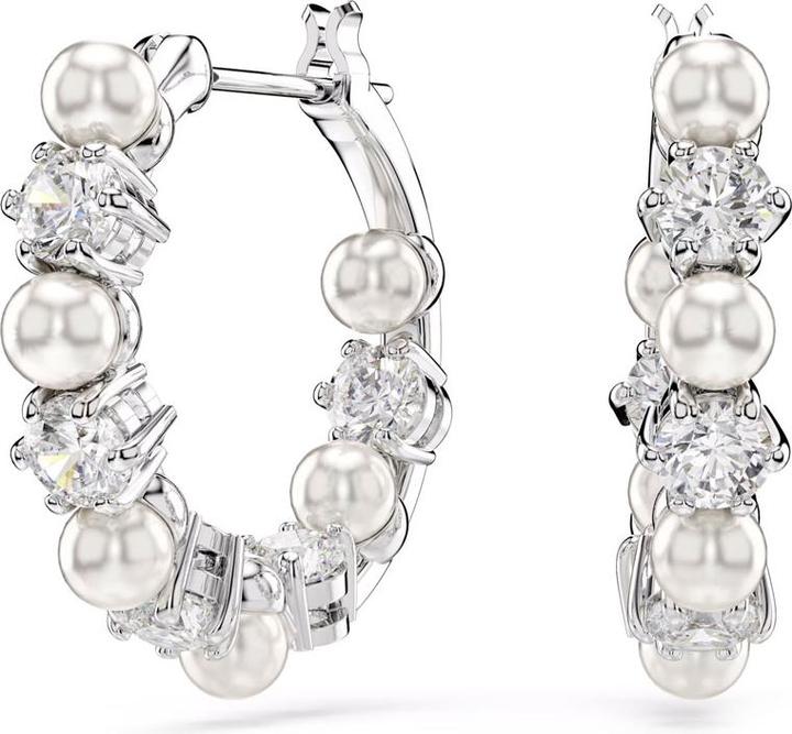 Actual product image Swarovski Matrix Drop Ohrhänger Kristallperle Rundschliff Weiss (Swarovski Metal)