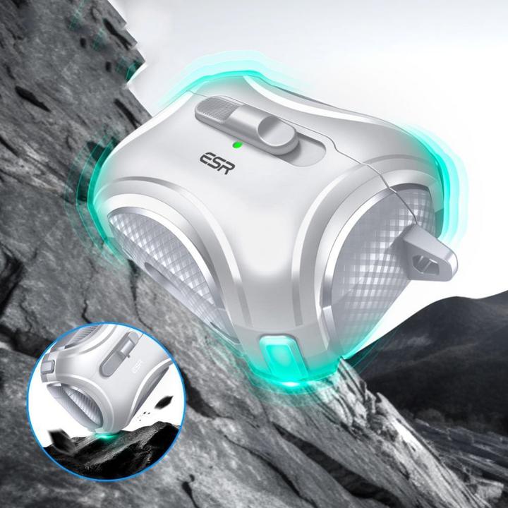Produktbild ESR Cyber ​​Flicklock Halolock MagSafe Case for Airpods Pro 1/2 - Silver (Ladecase Hülle)
