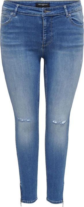 Only Curvy CARKarla Reg Zipper Skinny Fit Jeans (W42/L30)