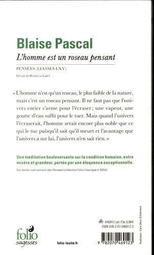 Produktbild L'homme est un roseau pensant : Pensées (liasses I-XV) (Pascal Blaise, Französisch)