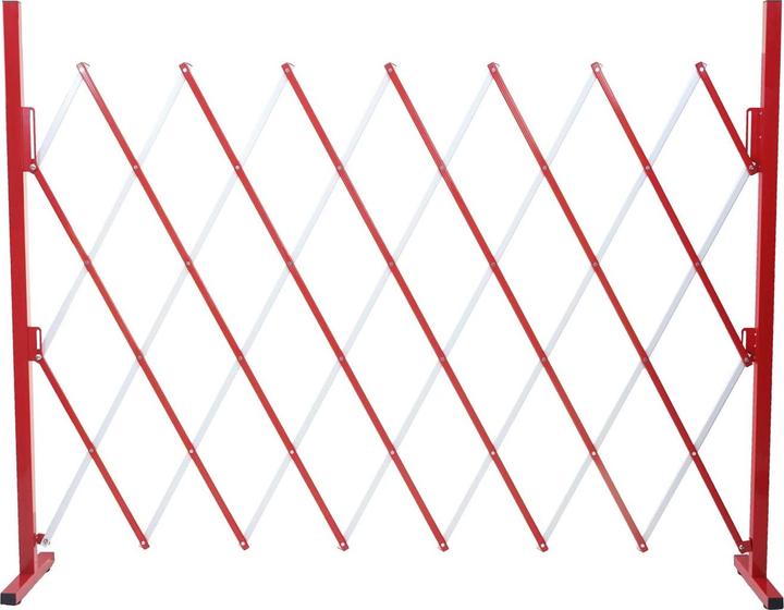 Immagine prodotto Swisshandel24 Griglia di protezione, recinzione a forbice, estensibile, in alluminio rosso-bianco - altezza (28 cm)