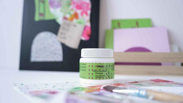 Actual product image Kreul 48251 - Art Potch Decoupage glue and varnish silk matt, 150 ml, water-based, dries quickly (150 ml)