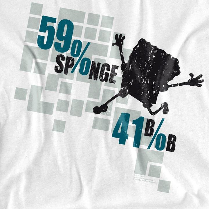 Immagine prodotto Spongebob Squarepants 59% Sponge 41% Bob Maglietta Adulto Unisex (M)