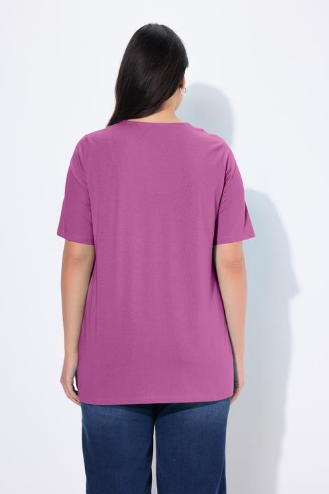 Actual product image Ulla Popken Essential Notch Neck Stretch Tee (60)