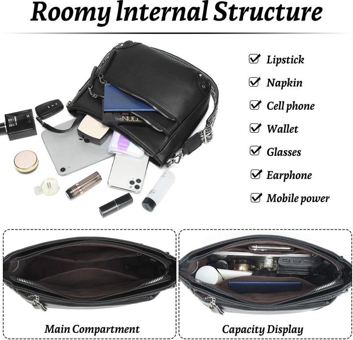 Produktbild Only-Bags.Store Umhängetasche Medium Handtasche Leder PU Umhängetasche Crossbody Bag